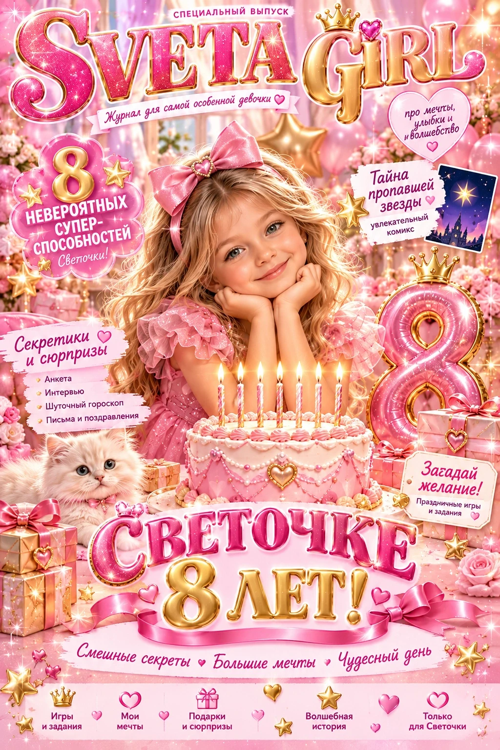 Настоящая обложка SVETA GIRL — Светочке 8 лет